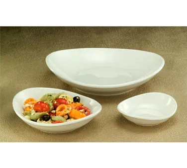 Libbey INF-170 Oval Porcelain Dinner Bowl, 10 Oz (7" x 6¼" x 1¾"), Bright White, General‑Use - 36/Case