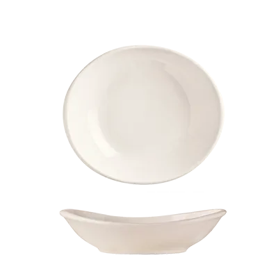 Libbey INF-170 Oval Porcelain Dinner Bowl, 10 Oz (7" x 6¼" x 1¾"), Bright White, General‑Use - 36/Case