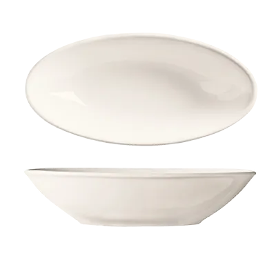 Libbey INF-300 - 16‑Oz Oval Porcelain Bowl, Bright White, 9" x 4‑5/8" x 2" Height - 24/Case