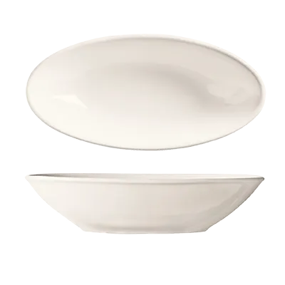 Libbey INF-350 Oval Porcelain Bowl, 28 oz (10" x 5½"), Bright White, General Use - 12/Case