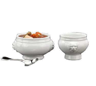 Libbey LH-12 - Soup Tureen, 10 oz, 4.875" Dia x 3" H, White China, Oven‑Proof - 12/Case