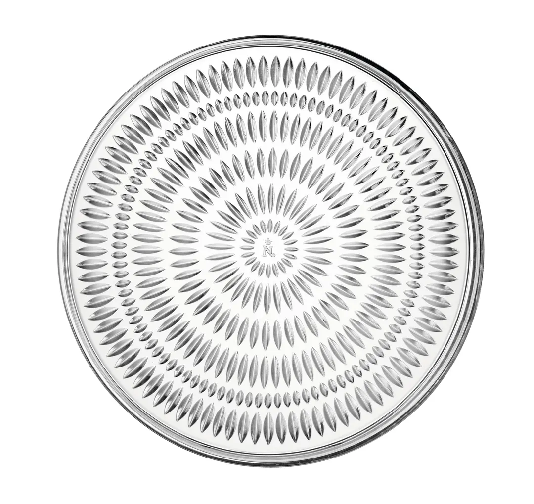 Nachtmann N105817 - Round Stacking Glass Plate, 8.625" Diameter, Crystal, Ethno Design - 6/Case