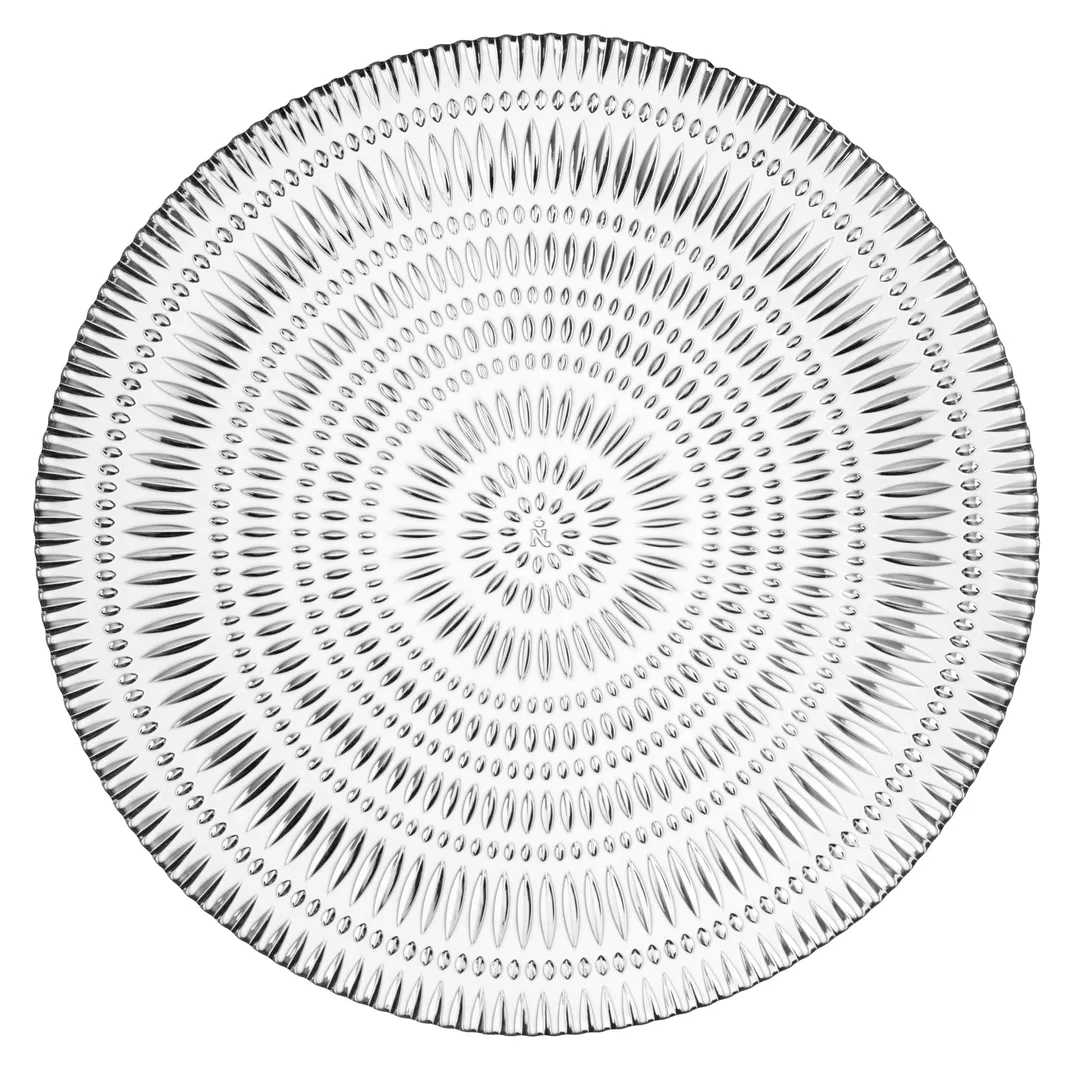 Nachtmann N106161 - 12‑5/8" Round Crystal Glass Plate, Ethno, 12.625" Diameter - 8/Case