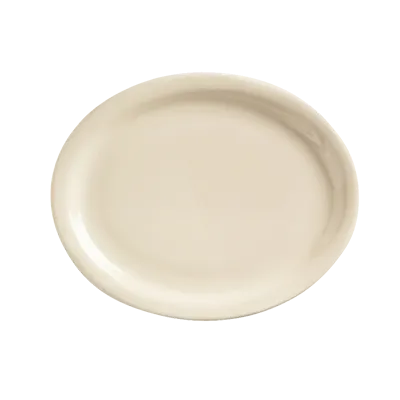 Libbey NR-13 - Oval Stoneware Platter, 11½" x 9¼" Cream White, Narrow Rim, Ceramic, 12/Case
