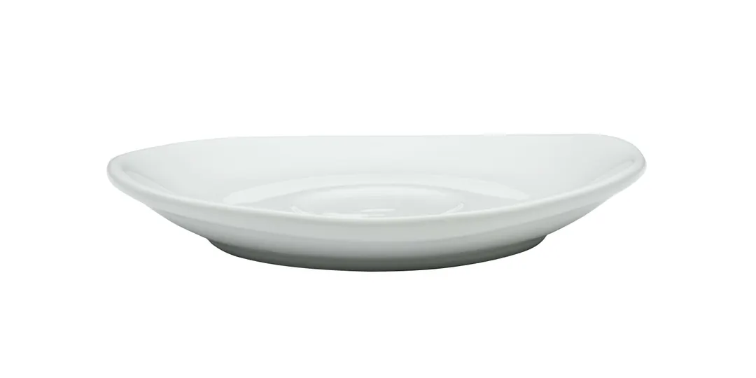 Libbey OG-5400 Espresso Saucer Oval Porcelain White 4.875" x 4.4" x 0.75" - 12/Case