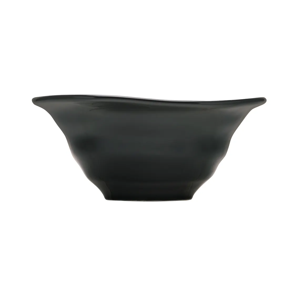 Reserve by Libbey PEB-10-O – 6" Free‑Form Porcelain Bowl, 17 oz Obsidian High Gloss Finish - 12/Case