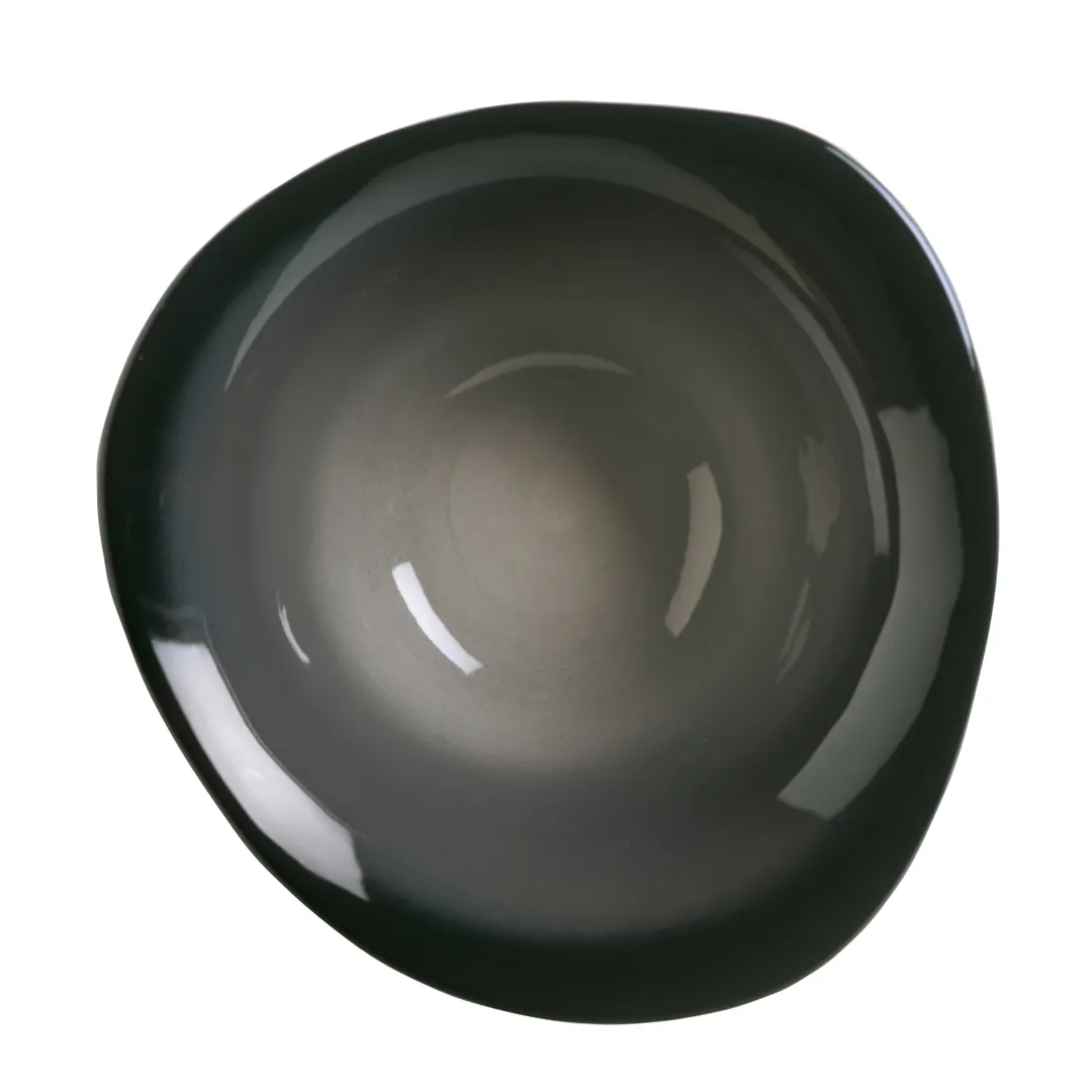 Reserve by Libbey PEB-10-O – 6" Free‑Form Porcelain Bowl, 17 oz Obsidian High Gloss Finish - 12/Case