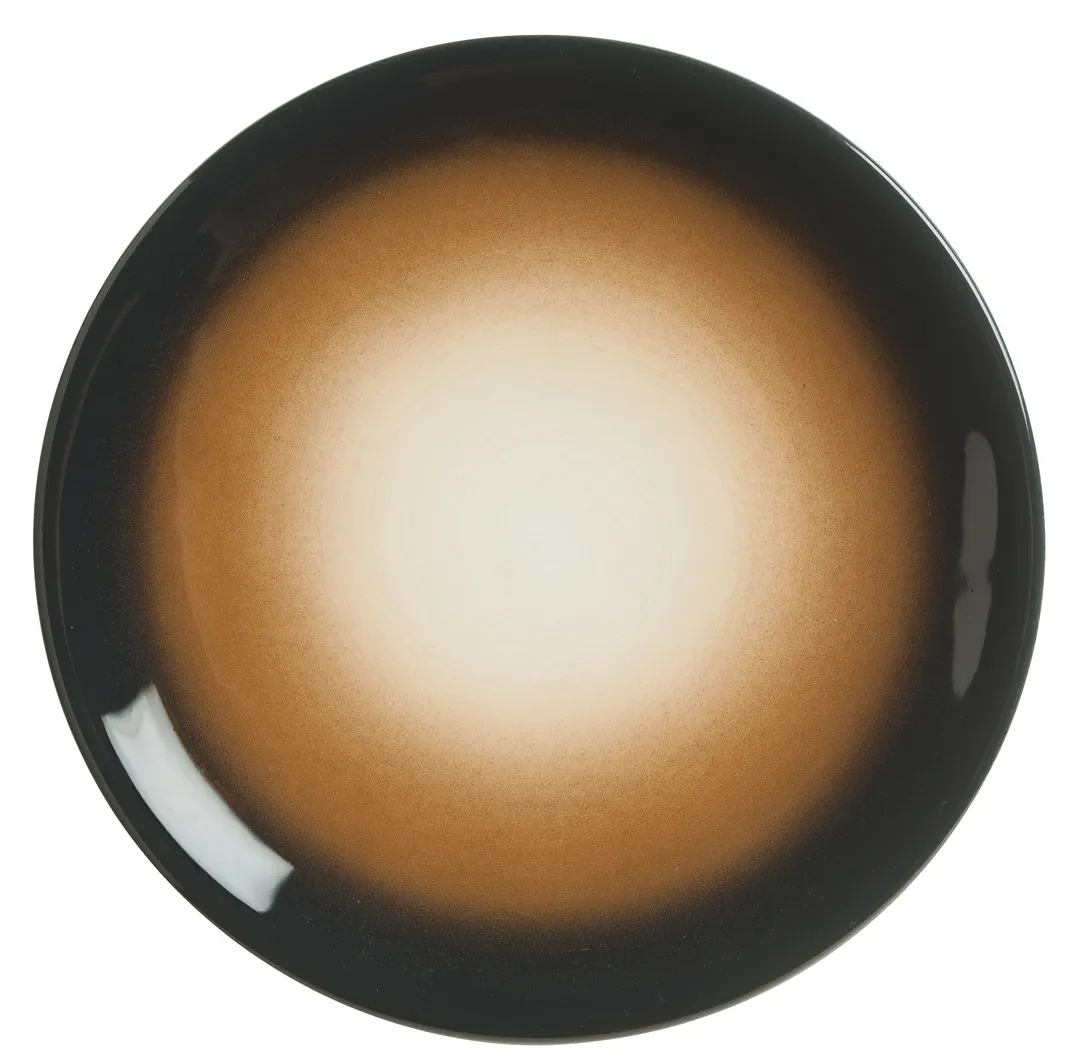 Reserve by Libbey PEB-3-T - 11" Round Coupe Rim Porcelain Plate, Gloss Finish, Tigers Eye, 12/Case