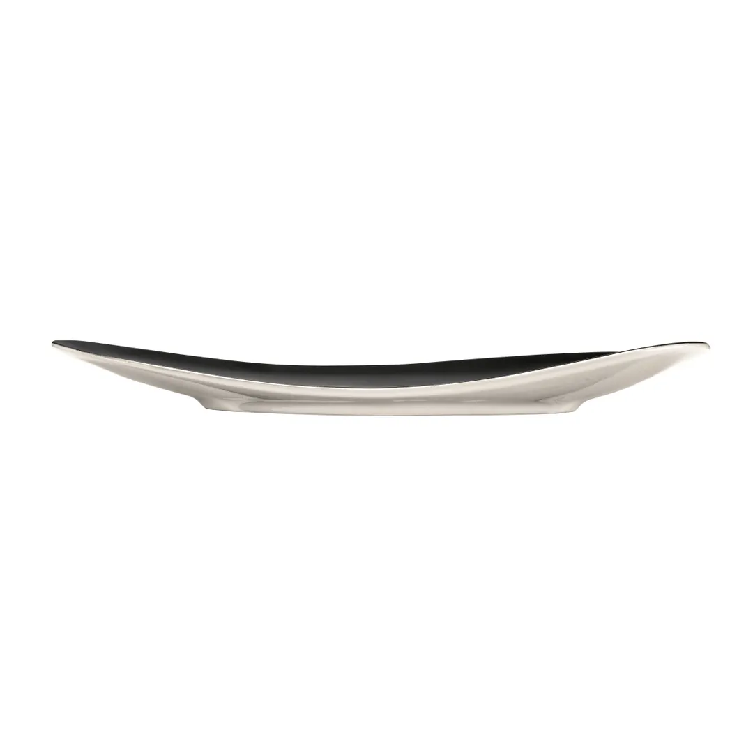Reserve by Libbey PEB-8-O Tray, 10½" x 6" Free‑Form Porcelain, Obsidian High Gloss Finish - 12/Case