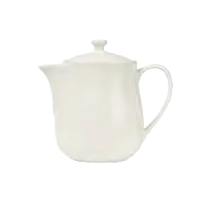 Libbey POT-13 Coffee Pot, 16 oz 6"¼ Dia x 5"¾ H, Porcelain Bright White with Lid - 12/Case