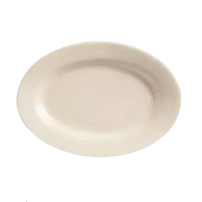 Libbey PWC-13 Oval Platter, 11½" x 8" Cream White, Medium Rim, Rolled Edge, Ceramic - 12/Case