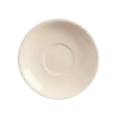 Libbey PWC-2 - 6" Stoneware Saucer, Cream White, Rolled Edge, 6" Dia., 2-1/8" Well - 36/Case