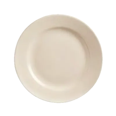 Libbey PWC-6 - 6 5/8" Round Stoneware Plate, Cream White, Rolled Edge Medium Rim - 36/Case