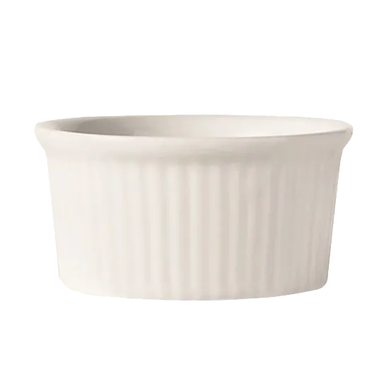 Libbey RAMF-234-W - White China Ramekin, 2.75 oz (3" Dia x 1.5" H), Fluted Ultima Finish - 24/Case