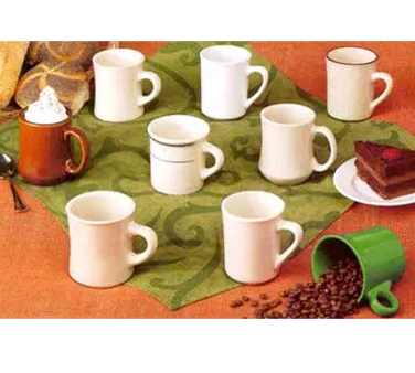 Libbey RM-P-CP Princess Mug - 7 oz Caramel China, 3-1/4" H, 4-1/2" D, 2-1/8" Handle - 36/Case