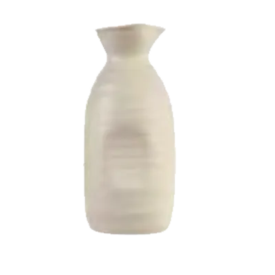 Libbey RS-9 Miyagi Sake Bottle - 11 Oz Ceramic Off‑White, Ribbed, 6‑1/8" H x 2‑3/4" D - 12/Case