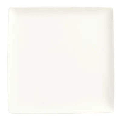 Libbey SL-114C - 4" Square Porcelain China Plate, Ultra Bright White Slate™ Coupe Rim - 36/Case