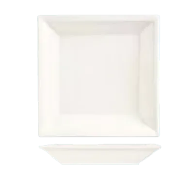 Libbey SL-14 - Square 30-Oz Pasta Bowl, 9 1/2" x 1 1/2" Ultra Bright White Porcelain, Slate Finish - 12/Case