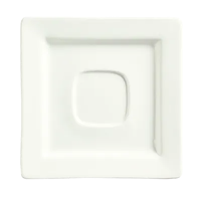 Libbey SL-2 - Square China Saucer, 5.5"-5.99" Bright White Porcelain with 2" Well Ring - 36/Case