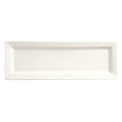 Libbey SL-22 Rectangular China Plate, 16" x 5.5", Ultra Bright White Slate Porcelain - 12/Case