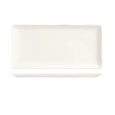 Libbey SL-22C - 16" x 5.5" Rectangular Porcelain Plate, Ultra Bright White Slate™ Coupe Rim - 12/Case