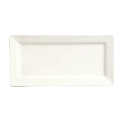 Libbey SL-23 Ultra Bright White Porcelain Rectangular Plate, 12" x 6", Slate Finish - 12/Case