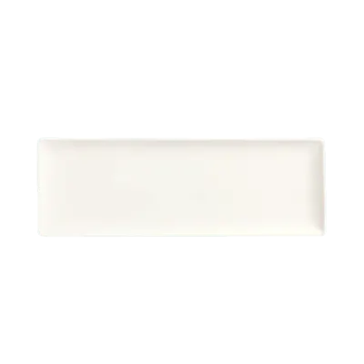 Libbey SL-23C - Rectangular Porcelain Plate, 12"3/8" x 6"1/4", White Slate™ Coupe Rim - 12/Case