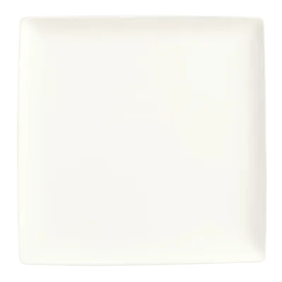 Libbey SL-40C - 12" Square China Plate, Ultra Bright White Porcelain, Slate™ Coupe Rim - 6/Case