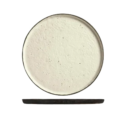 Libbey STW-10 China Tray – 10‑3/4" Round Ceramic, White Speckled Finish, Los Ranchos - 12/Case