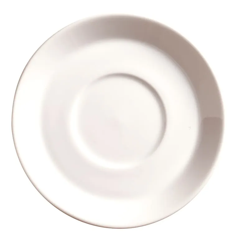 Libbey SYW-5 Espresso Saucer, 4-3/4" Diameter, 2" Well, Bright White Round China - 36/Case