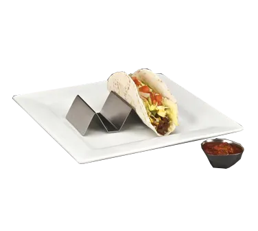 Libbey TAT-100 Taco Tray – 6¼" x 3¼" x 1½" Stainless Steel Satin Finish, 2‑3 Compartments - 12/Case