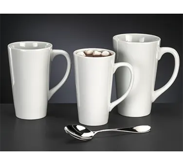 Libbey TBM-14 - 14 Oz Mug, 5-1/4" H x 4-1/2" D, Bright China, Microwave & Dishwasher Safe - 12/Case