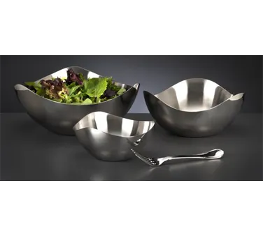 Libbey TTB-5 - Tri‑Tip Stainless Steel Bowl, 16 oz (½ qt), 5½" Dia x 2½" H, Satin Brushed Finish - 12/Case