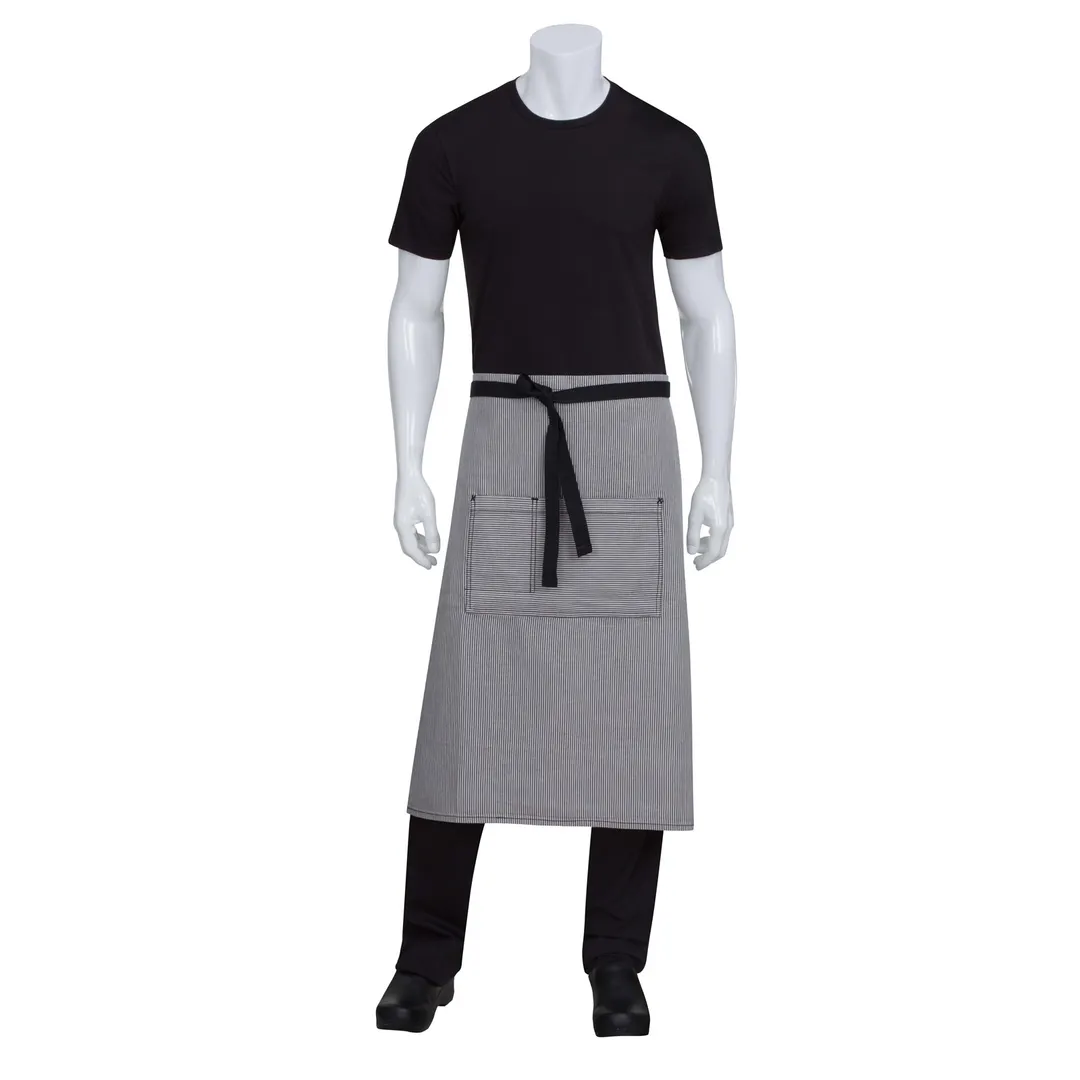 Chef Works AW051-BLK-0 Black 30"L X 31.5"W Poly/Cotton Waist Apron - 1/Case