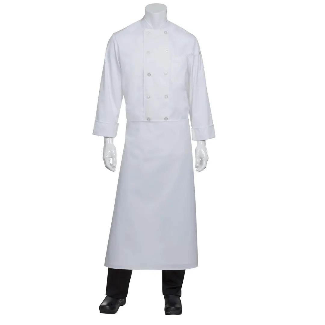 Chef Works B4-WHT-0 Waist Apron, 33"L X 27.5"W, 4-Way Reversible, White, Poly/Cotton