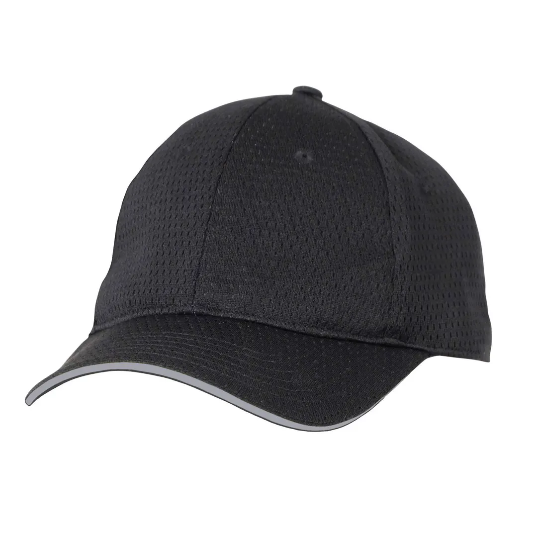 Chef Works BCCT-GRY-0 Black Baseball Cap, Cool Vent, Buckle Closure, 100% Polyester, Size, Gray Trim