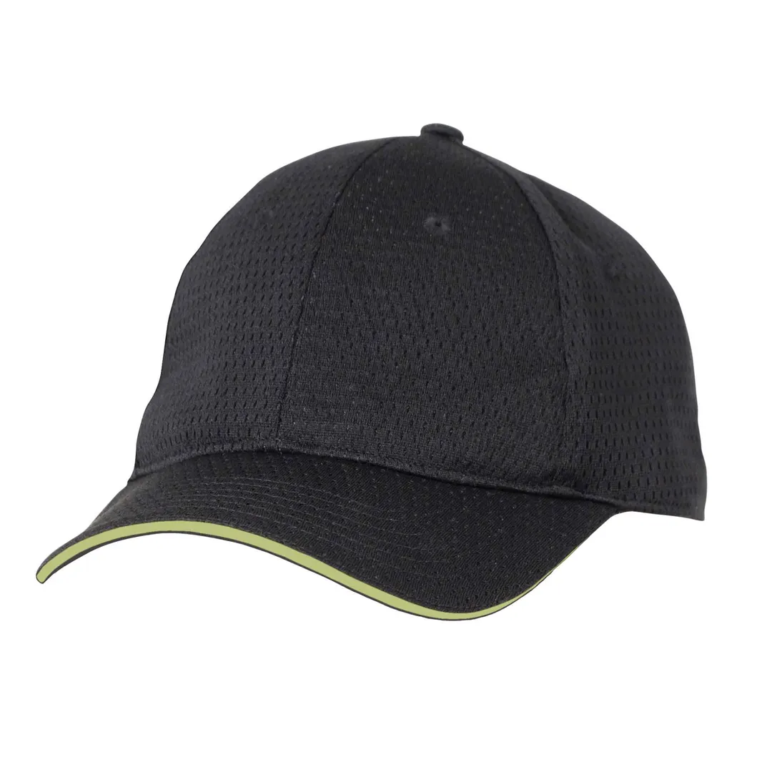 Chef Works BCCT-LIM-0 Black Baseball Cap, Cool Vent, Buckle Closure, 100% Polyester, Size Fits Most