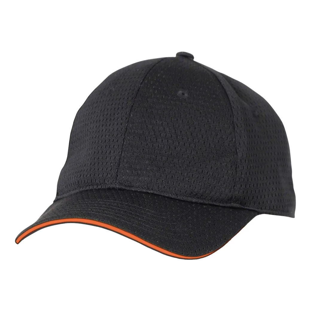 Chef Works BCCT-ORA-0 Black Chef Hat, Baseball Cap, Cool Vent, Buckle Closure, Polyester, One Size