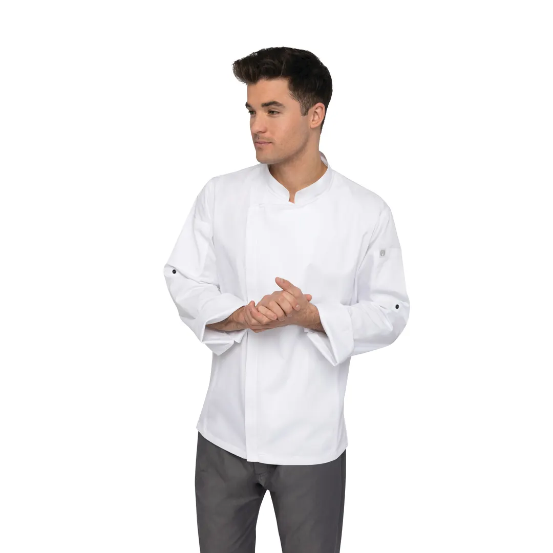 Chef Works BCLZ008-WHT-4XL - 4XL White Chef Coat, Twill, Cool Vent™ Panels, Phone Pockets Fit
