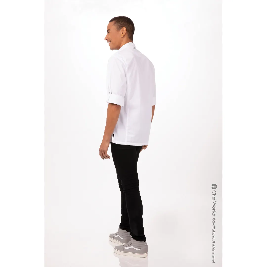 Chef Works BCLZ008-WHT-6XL Men'S Hartford Chef Coat, White, 6XL, Poly/Cotton