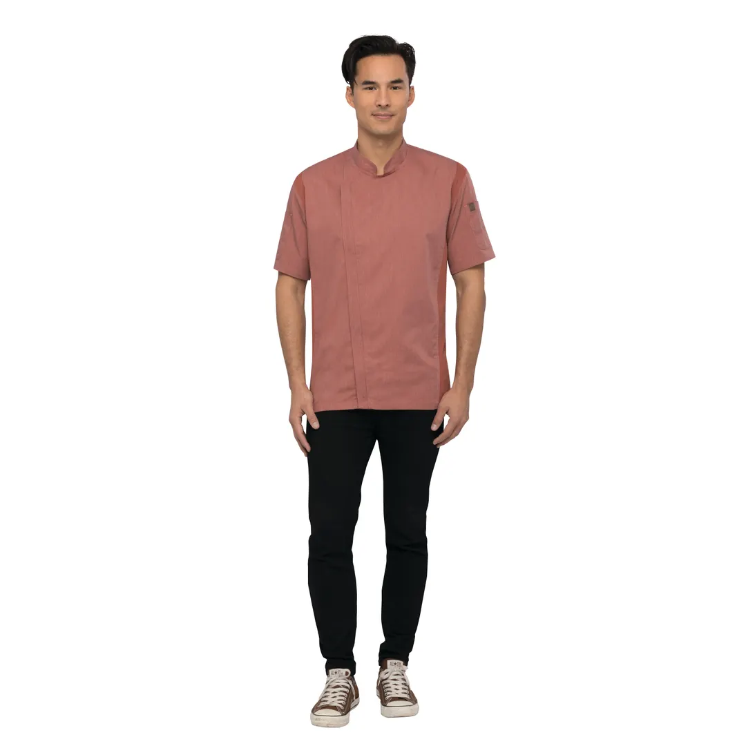 Chef Works BCSZ009-BRI-2XL Chef Coat, 2XL Red, 65/35 Poly‑Cotton Twill, Cool Vent™ Sides, Dual Zipper