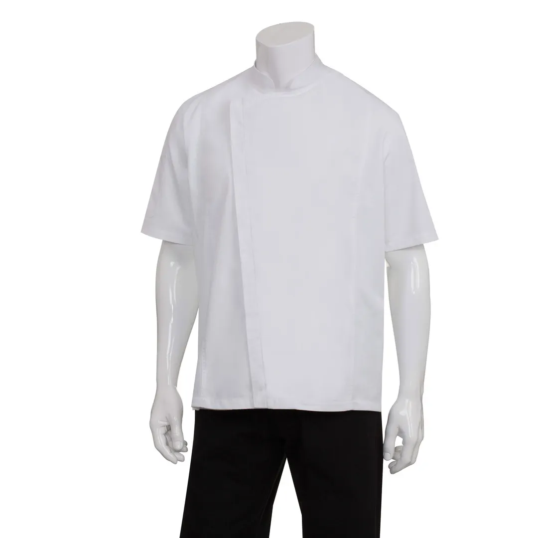 Chef Works BCSZ009-WHT-4XL Chef Coat, White 4XL Short‑Sleeve, Cool Vent™ Sides, Dual Pocket, Fit
