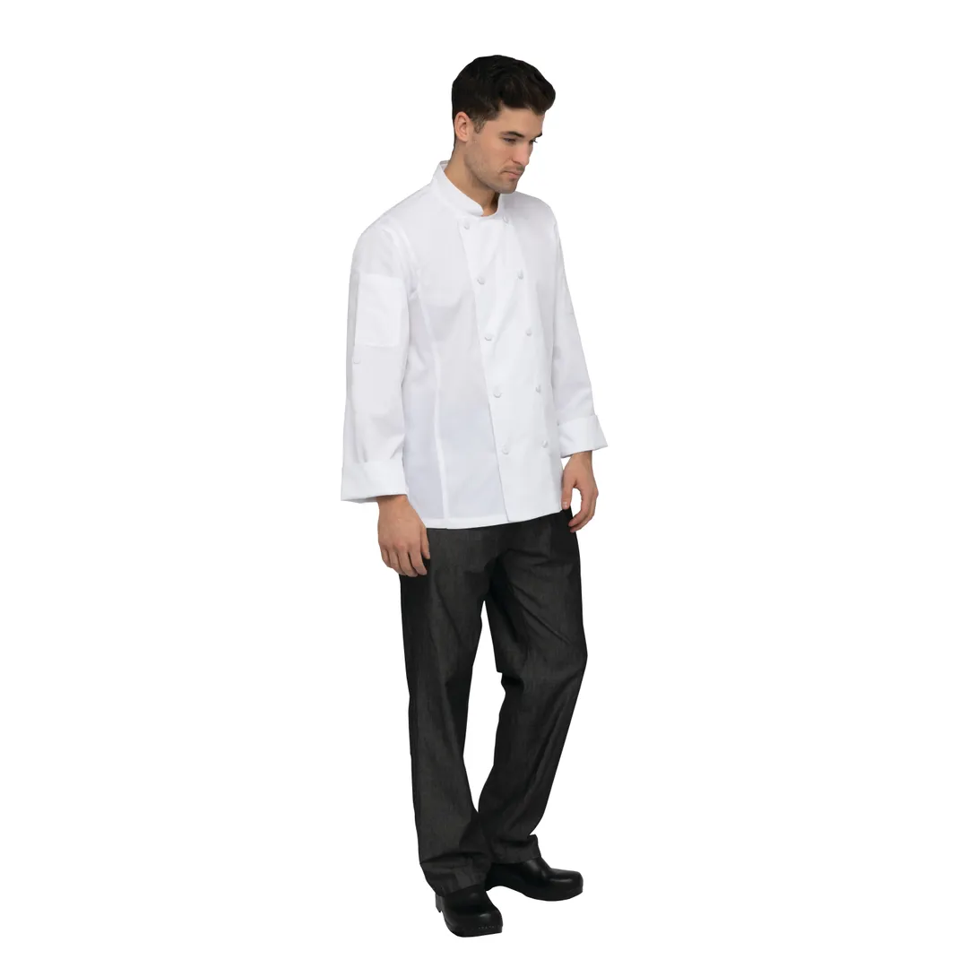 Chef Works CBC01-WHT-3XL Chef Coat, 3XL White, 65/35 Poly‑Cotton Twill, Cool Vent™, Holder Snap
