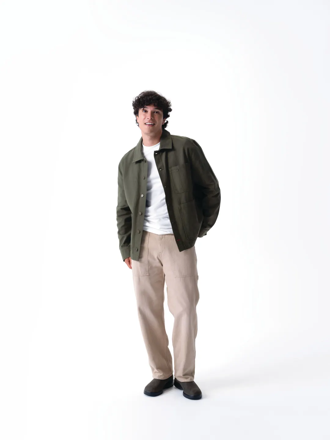 Chef Works CEL01-OLI-M Chore Coat, Medium Olive, 100% Cotton, Long Sleeve, Button Front, Hip Pockets