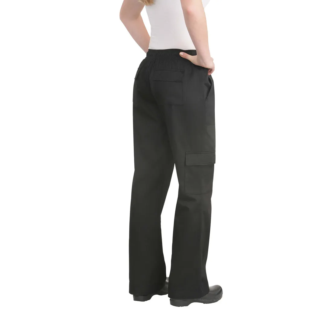 Chef Works CPWO-BLK-XL Cargo Pants, XL Black 65/35 Poly/Cotton, Velcro® Pockets - 1/Each