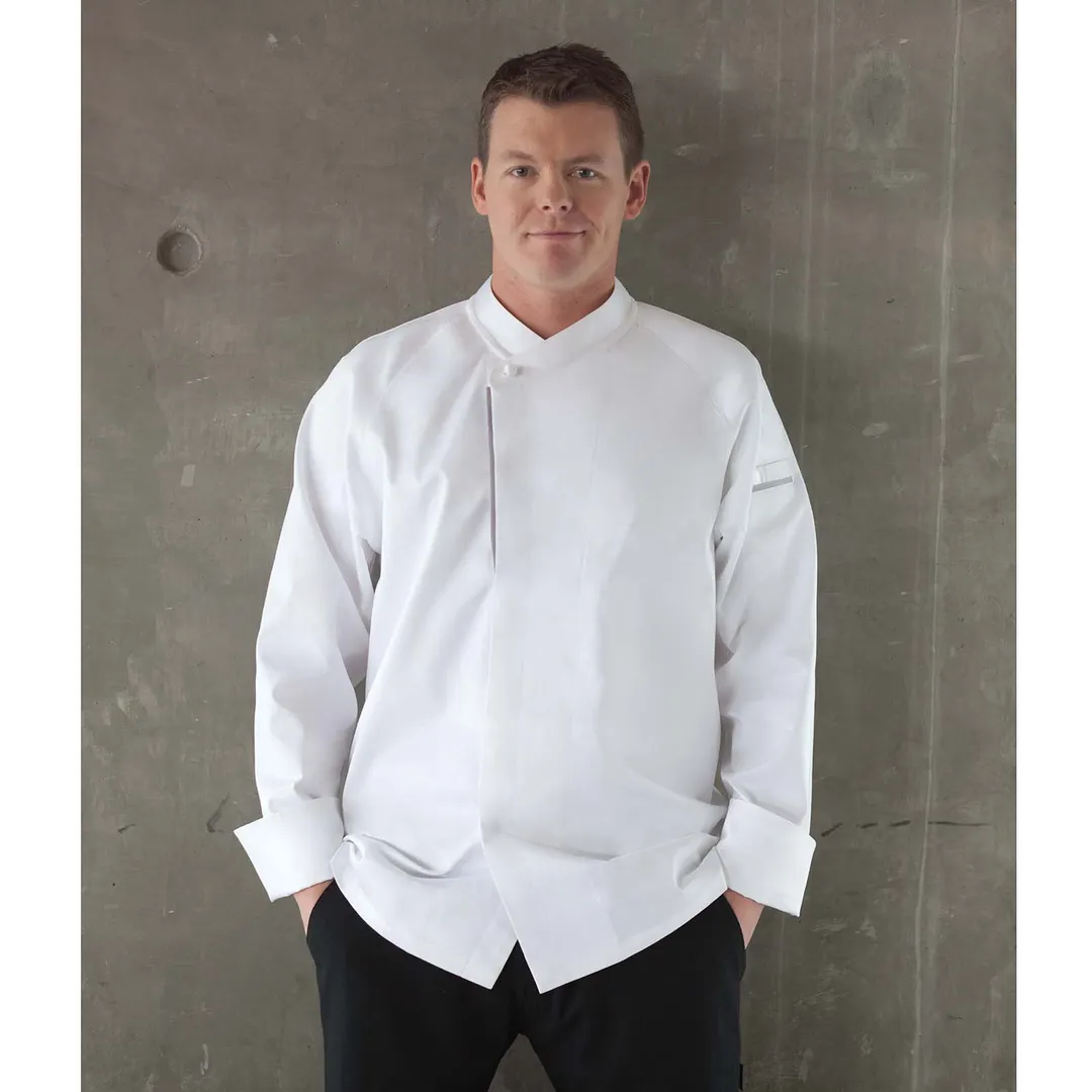 Chef Works ECRO-WHT-44 - Trieste Chef Coat, 120 Cotton, White, Size 44, Long Sleeve, Cuffs