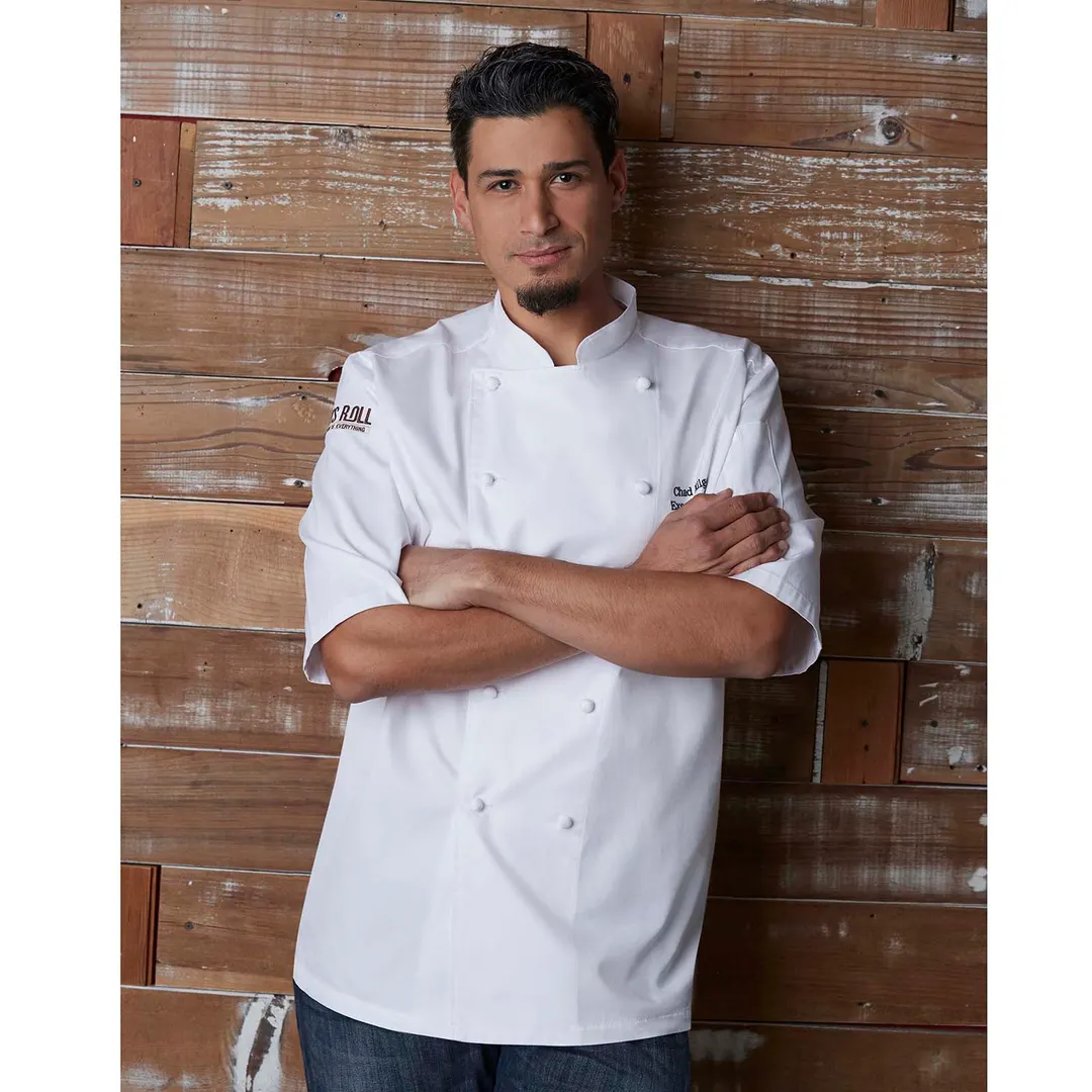 Chef Works ECSS-WHT-46 Chef Coat, Combed Cotton, White, Size 46 - 1/Each