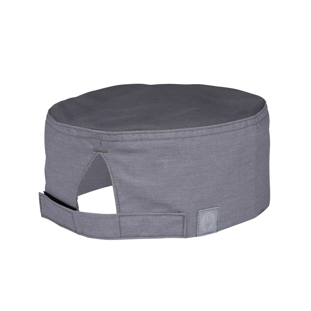 Chef Works HBA01-GRY-SM Gray Beanie, Poly/Cotton, Adjustable Velcro Closure, One Size Fits Most
