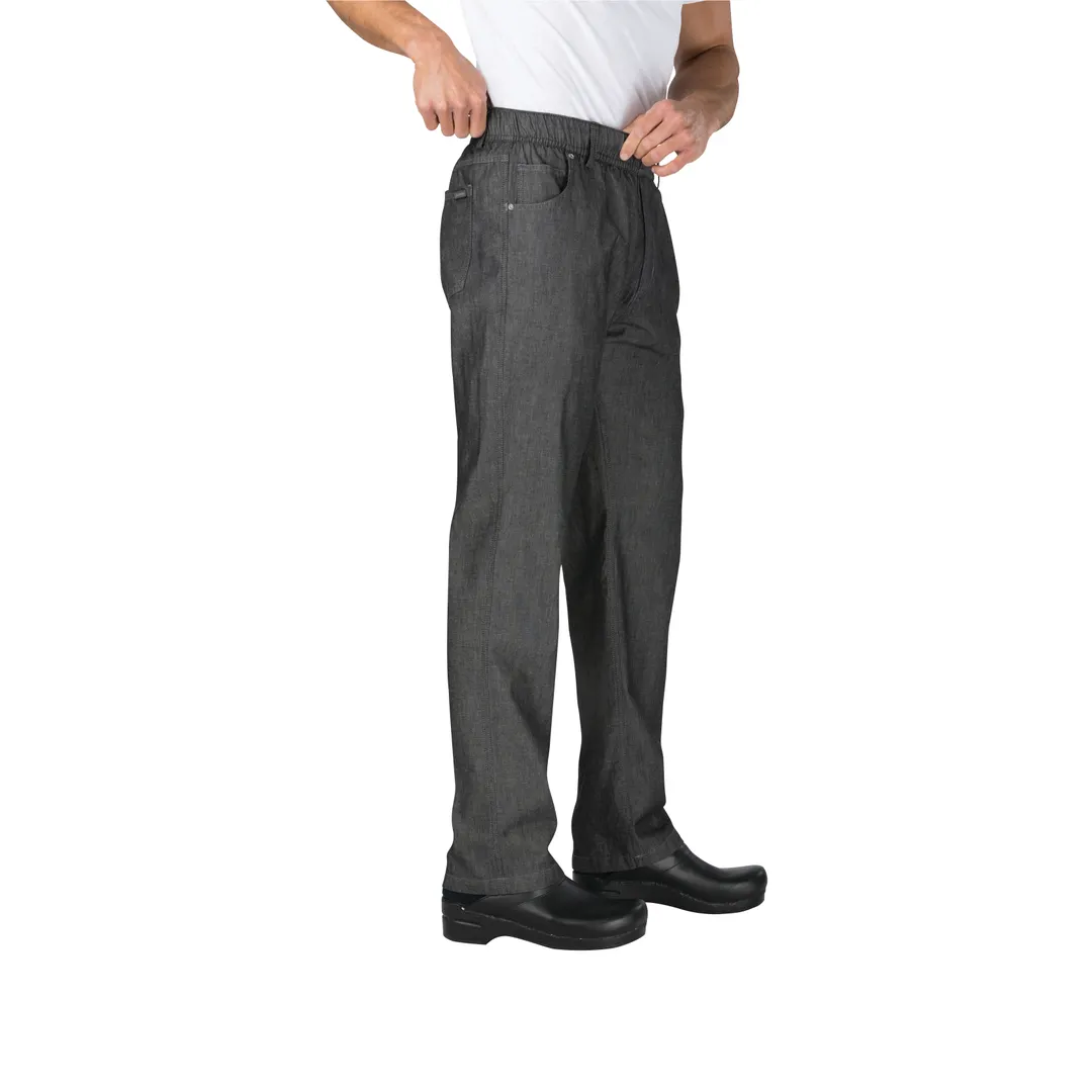Chef Works PEE01-BLK-M - Chef Pants, Size M 100% Cotton, Black, Zipper Fly, Pockets - 1/Each