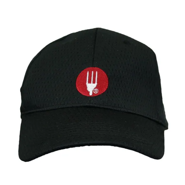 Chef Works PROMO-CP1-0 Logo Baseball Cap, Black, 100% Polyester, Adjustable Buckle, Size Fits Most